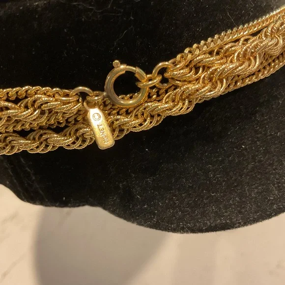 Vintage Monet Elegant Gold 3 strand Necklace 26” - Picture 4 of 5